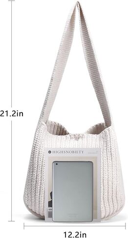 Crochet Tote Bag, Large Knit Tote Bag Aesthetic Shoulder Handbags For Women in Kuwait