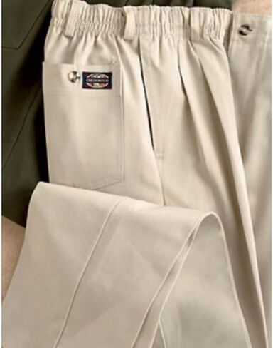 Creekwood Full Elastic Waist Twill Pants for Big and Tall Mens - 100% Pure Cotton in Saudi Arabia