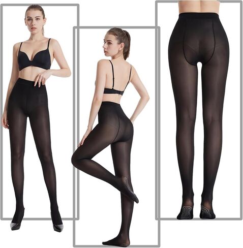 ibonas الجوارب المتينة شبه المعتمة غير القابلة للانزلاق - 70D 2 حزمة من الجوارب غير القابلة للكسر، جوارب طويلة قابلة للتمدد in Kuwait