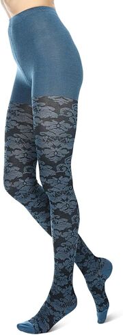 MeMoi Floral Paisley Cotton Blend Sweater Tights in Kuwait