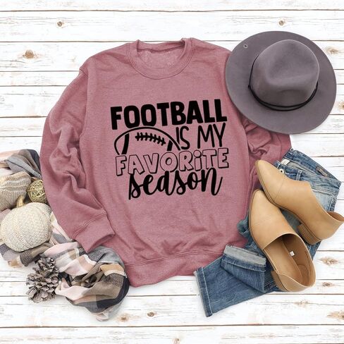 Noffish Women Football Is My Favorite Season Sweatshirt Long Sleeve Game Day Sweatshirt in Kuwait