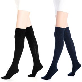 زوجان من الجوارب الصوفية للسيدات من GLENMEARL، جوارب شتوية لتدفئة الساق دافئة وناعمة فوق الساق حتى الركبة in Kuwait