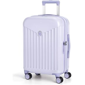 BAGSMART Hardside Expandable Luggage With Spinner Wheels, PC Lightweight Carry-On Luggage Airline Approved With TSA Lock, Durable Women Travel Suitcase Carry On 20 Inch, Purple