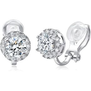 كليب على أقراط هالو مكعب زركونيا تشيكوسلوفاكيا مقلد الماس للنساء الرجال غير مثقوب هيبوالرجينيك للأذن الحساسة in Kuwait