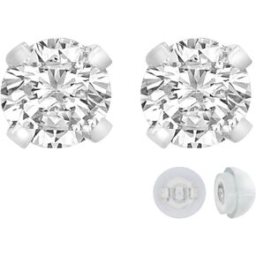 Diamond Earring Studs for Women and Men by SuperJeweler | 1/5 CT to ½ CT Diamonds | Sterling Silver, White or Yellow Gold Stud Earrings | Silicone Backs with Bonus Butterfly Backs in Saudi Arabia