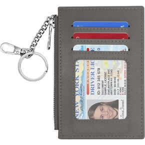 Padike Womens Slim Credit Card Holder Mini Front Pocket Wallet Coin Purse Keychain (Baby pink)…