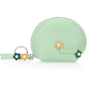 Conisy Womens Coin Purse with Key Ring, Zipper Leather Coin Pouch Change Wallet with Keychain (Flower, Green) in Kuwait