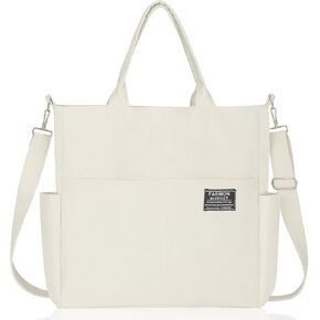Afashor Women's Canvas Tote Bag Fashion Crossbody Handbag Large Capacity Travel Satchel