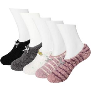 Slipper Socks Women Grippers Fuzzy Socks With Non Slip Cozy Winter Fuzzy Women Slippers Sock,Non Skid Fluffy Socks Hospital House Grips On Bottom Of Shoes Foot Soft Floor Sleeping Fuzzy Socks 5 Pairs in Kuwait