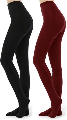 جوارب طويلة نسائية شفافة وشفافة دافئة مبطنة بالصوف 200D الجوارب 2 أزواج غير شفافة عالية الخصر مع التحكم المشكل الجوارب السميكة in Kuwait