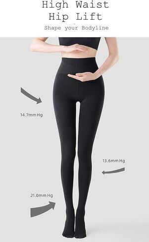 جوارب طويلة نسائية شفافة وشفافة دافئة مبطنة بالصوف 200D الجوارب 2 أزواج غير شفافة عالية الخصر مع التحكم المشكل الجوارب السميكة in Kuwait