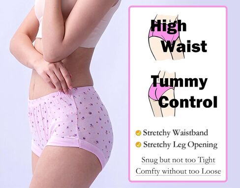 Hbhpov Women's Briefs Underwear Breathable Panties High Waist Ladies Knickers Soft Stretch Underpants 5 pack in Saudi Arabia