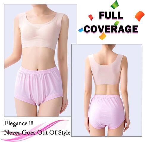 Hbhpov Women's Briefs Underwear Breathable Panties High Waist Ladies Knickers Soft Stretch Underpants 5 pack in Saudi Arabia