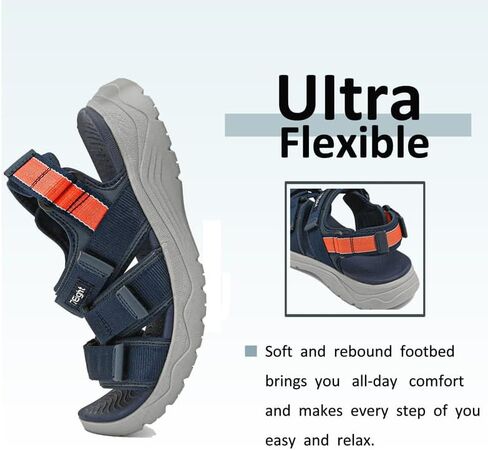 صنادل المشي الرياضية للرجال i78 مع شريط لاصق وحلقة قابل للتعديل، بطانة ناعمة، خفيفة الوزن ومريحة، كاجوال للمشي لمسافات طويلة في الهواء الطلق والسفر in Kuwait
