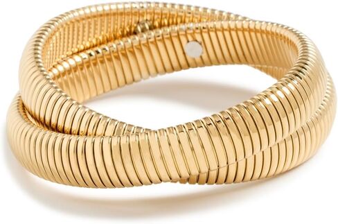 By Adina Eden Women's Chunky Double Intertwined Snake Bracelet in Kuwait