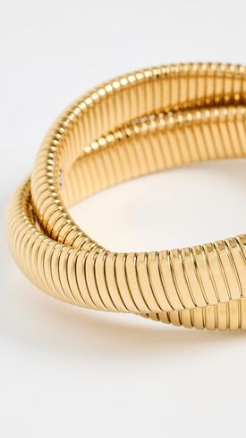 By Adina Eden Women's Chunky Double Intertwined Snake Bracelet in Kuwait