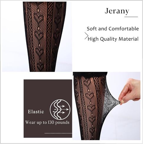 Jerany Heart Lace Knee High Socks Cute Fishnet Calf Socks Hollow Out Fishnet Knee High Socks Lolita Knee socks for Women in Saudi Arabia