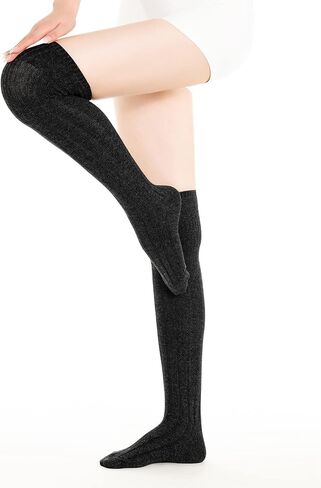 زوجان من الجوارب الصوفية للسيدات من GLENMEARL، جوارب شتوية لتدفئة الساق دافئة وناعمة فوق الساق حتى الركبة in Kuwait