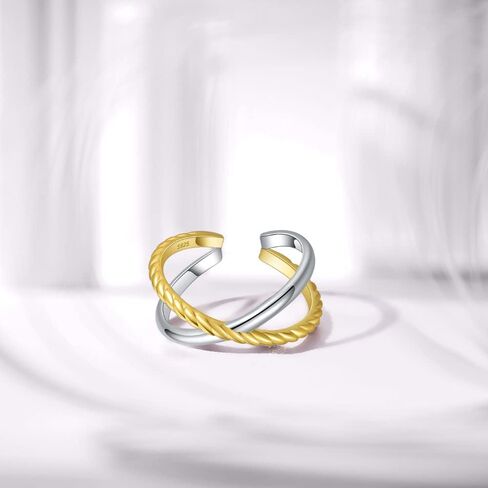 Immobrid Ear Cuff Fake Ear Earrings Women or Open Ring Bicolour Adjustable Two Way Personality for Women and Men in Kuwait