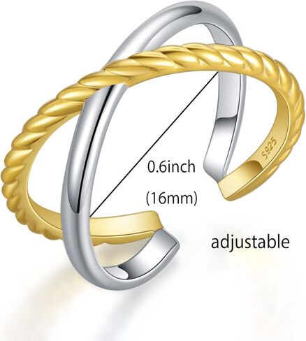 Immobrid Ear Cuff Fake Ear Earrings Women or Open Ring Bicolour Adjustable Two Way Personality for Women and Men in Kuwait