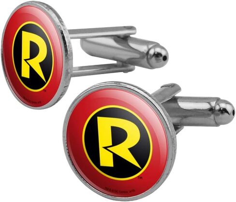 Batman Robin Logo Round Cufflink Set Silver Color in Saudi Arabia