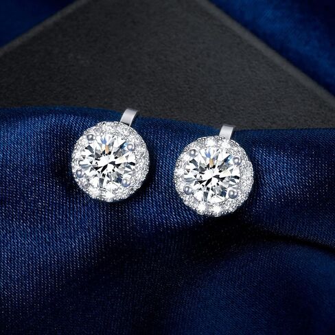 كليب على أقراط هالو مكعب زركونيا تشيكوسلوفاكيا مقلد الماس للنساء الرجال غير مثقوب هيبوالرجينيك للأذن الحساسة in Kuwait