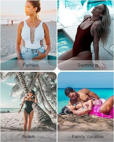 HAIVIDO Women's V Neck Tankini Set Criss Cross Back Tankini Top with Bikini Bottom Two Piece Bathing Suits… in Kuwait