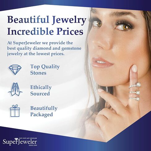 Diamond Earring Studs for Women and Men by SuperJeweler | 1/5 CT to ½ CT Diamonds | Sterling Silver, White or Yellow Gold Stud Earrings | Silicone Backs with Bonus Butterfly Backs in Saudi Arabia