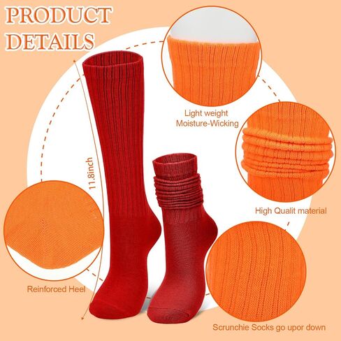 Suhine 32 Pairs Colorful Slouch Socks Long Scrunch Socks Cute Stack Socks for Women Teen Girls Child, 32 Colors in Saudi Arabia