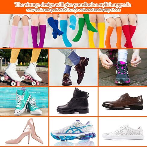 Suhine 32 Pairs Colorful Slouch Socks Long Scrunch Socks Cute Stack Socks for Women Teen Girls Child, 32 Colors in Saudi Arabia