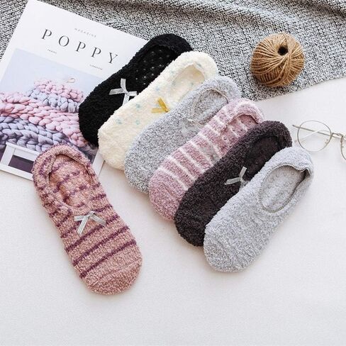 Slipper Socks Women Grippers Fuzzy Socks With Non Slip Cozy Winter Fuzzy Women Slippers Sock,Non Skid Fluffy Socks Hospital House Grips On Bottom Of Shoes Foot Soft Floor Sleeping Fuzzy Socks 5 Pairs in Kuwait