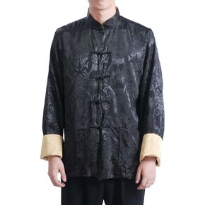 Chinese Style Wedding Long Cheongsam Robe Tang Suit Men Mandarin Collar Martial Arts Kung Fu Hanfu Uniform in Saudi Arabia