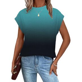 Cap Sleeve Tops for Women Trendy 2024 Summer Tops Fashion Cute Print Loose Fit Short Sleeve Shirts