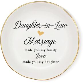 COLLECTIVE HOME - Ceramic Jewelry Tray, Gift for Sister Mom Daughter, Decorative Jewelry Dish for Rings Earrings Necklaces Bracelet Watch Keys (Daughter-in-Law Marriage)