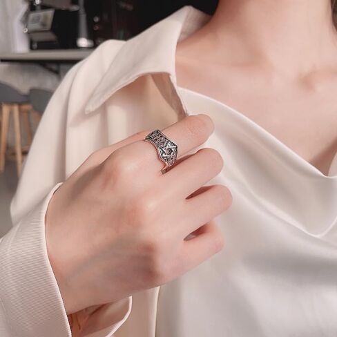 Shinkhis Star of David Ring 925 Sterling Sliver Adjustable Solitaire Ring Judaic Star Of David Jewelry Gift for Men Women Wife in Saudi Arabia