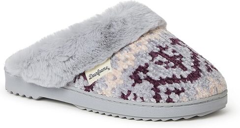 Dearfoams Women's Allison Chenille Fairisle Scuff Slipper in Saudi Arabia