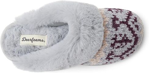 Dearfoams Women's Allison Chenille Fairisle Scuff Slipper in Saudi Arabia
