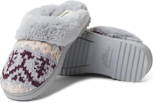 Dearfoams Women's Allison Chenille Fairisle Scuff Slipper in Saudi Arabia