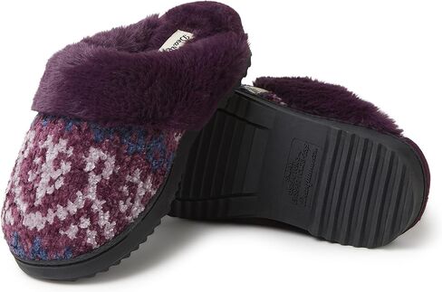 Dearfoams Women's Allison Chenille Fairisle Scuff Slipper in Saudi Arabia