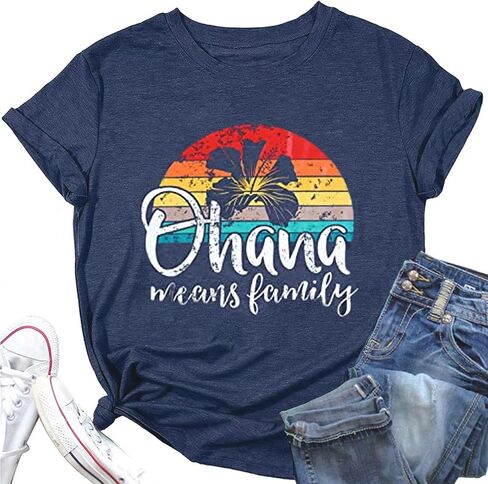 Hawaiian Shirts for Women Palm Trees Graphic Tees Summer Beach Vacation Tops Short Sleeve Casual Tshirt in Saudi Arabia