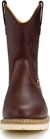 شورواي حذاء ويلينغتون للرجال بمقدمة من الستيل مقاوم للماء ومصنوع من الجلد المحبب بالكامل، حذاء عمل سهل الارتداء ومتين ومريح ومقاوم للزيت والانزلاق in Kuwait