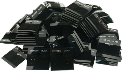 FindingKing 200 Black Earring Cards Pads Sterling Silver Displays 1.5" in Saudi Arabia