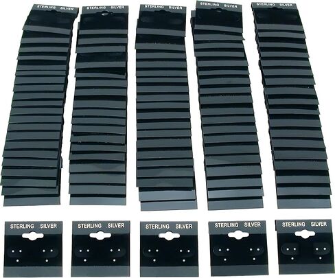 FindingKing 200 Black Earring Cards Pads Sterling Silver Displays 1.5" in Saudi Arabia