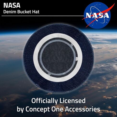 Concept One NASA Logo Bucket Hat, Packable Travel Hat, Wide Brim Summer Hat, Denim, Small/Medium in Saudi Arabia