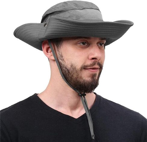 Mens UPF 50+ Summer Sun Hat Outdoor UV Protection Boonie Safari Hat for Fishing Hiking Camping… in Saudi Arabia