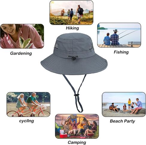 Mens UPF 50+ Summer Sun Hat Outdoor UV Protection Boonie Safari Hat for Fishing Hiking Camping… in Saudi Arabia