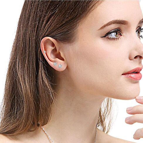 Earrings for Man,5/7 Pairs Stud Earrings Set 316 Stainless Steel Earrings,Hypoallergenic Cubic Zirconia Surgical Steel Earrings for Woman Man Girls (2-8mm) in Saudi Arabia