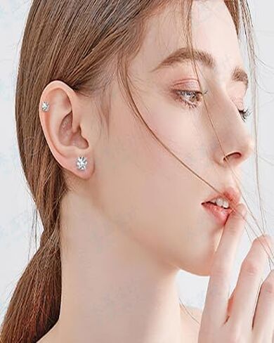 Earrings for Man,5/7 Pairs Stud Earrings Set 316 Stainless Steel Earrings,Hypoallergenic Cubic Zirconia Surgical Steel Earrings for Woman Man Girls (2-8mm) in Saudi Arabia