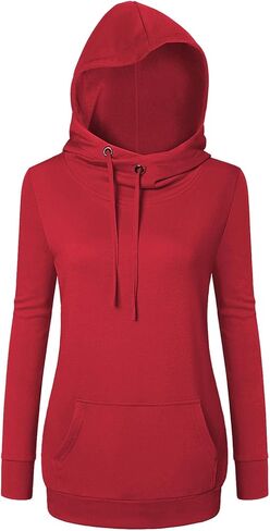 سترات نسائية من Bulotus بنصف سحاب مع قلنسوة مقصوصة وسترة نسائية من الصوف بغطاء للرأس كبيرة الحجم ملابس خريف وشتاء مع جيوب in Kuwait