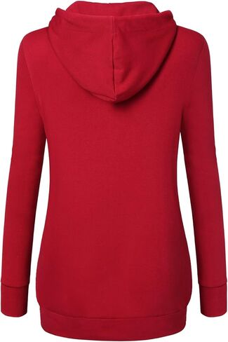 سترات نسائية من Bulotus بنصف سحاب مع قلنسوة مقصوصة وسترة نسائية من الصوف بغطاء للرأس كبيرة الحجم ملابس خريف وشتاء مع جيوب in Kuwait